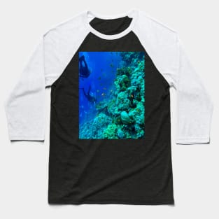 Coral reef and scuba diver Baseball T-Shirt